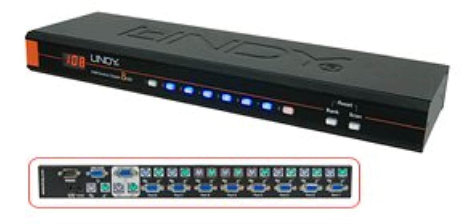 lindy kvm switch classic osd, 8 port (32520)
