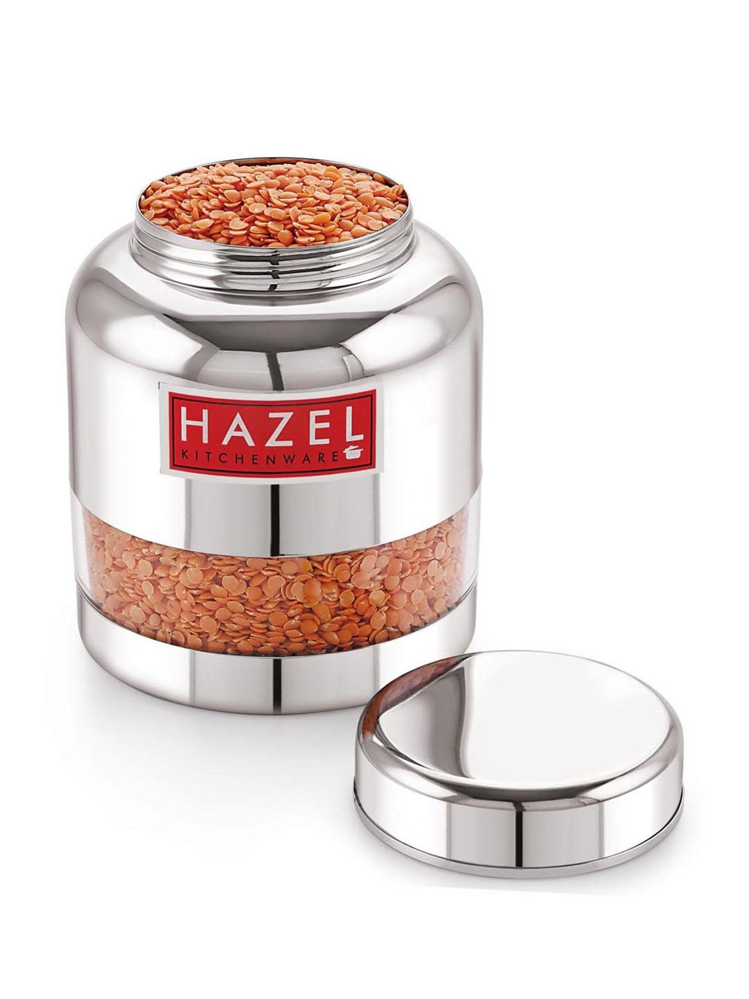 HAZEL Silver Stainless Steel Storage Container (1500 ml) - Set of 1