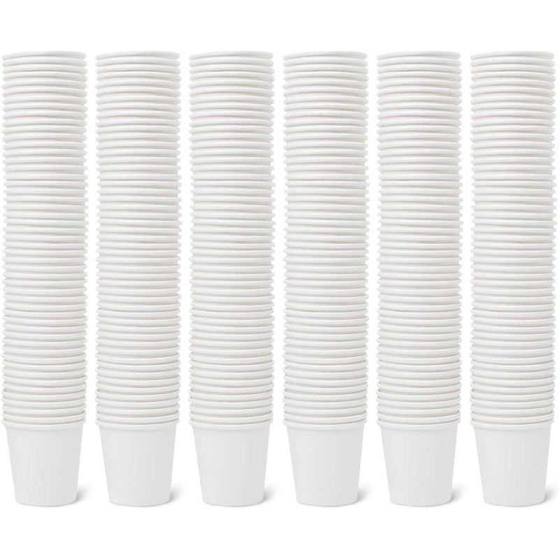 300-Count 4oz Paper Cup, Insulated Cups for Cold & Hot Drink, Small Disposable, Espresso, Mouthwash, White