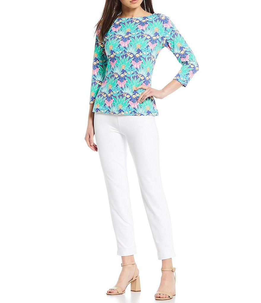 J.McLaughlin Wavesong 3/4 Sleeve Boatneck Knit Tee