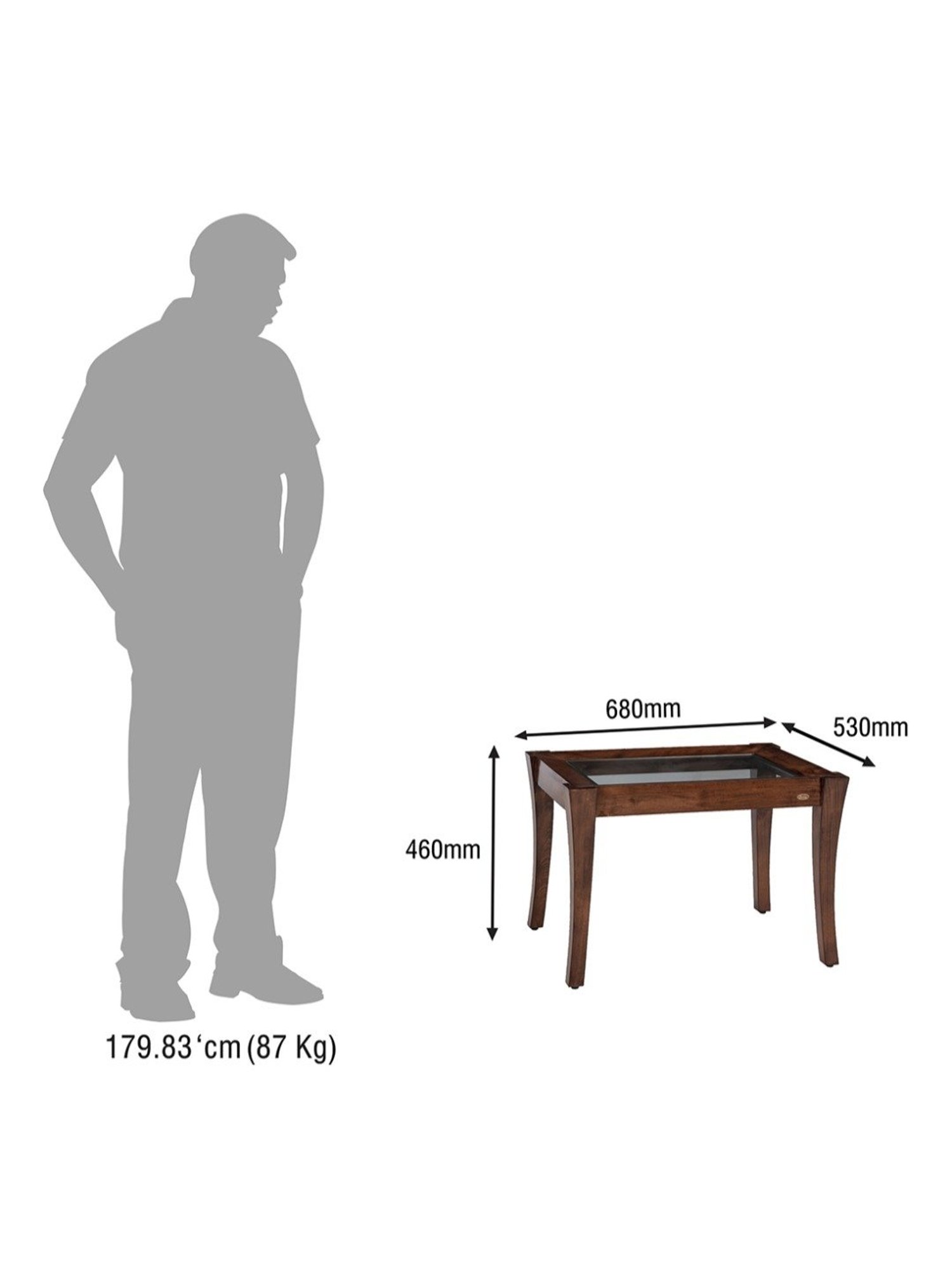 Durian Cameron Walnut Brown Solid Wood Side & End Table in Walnut Finish