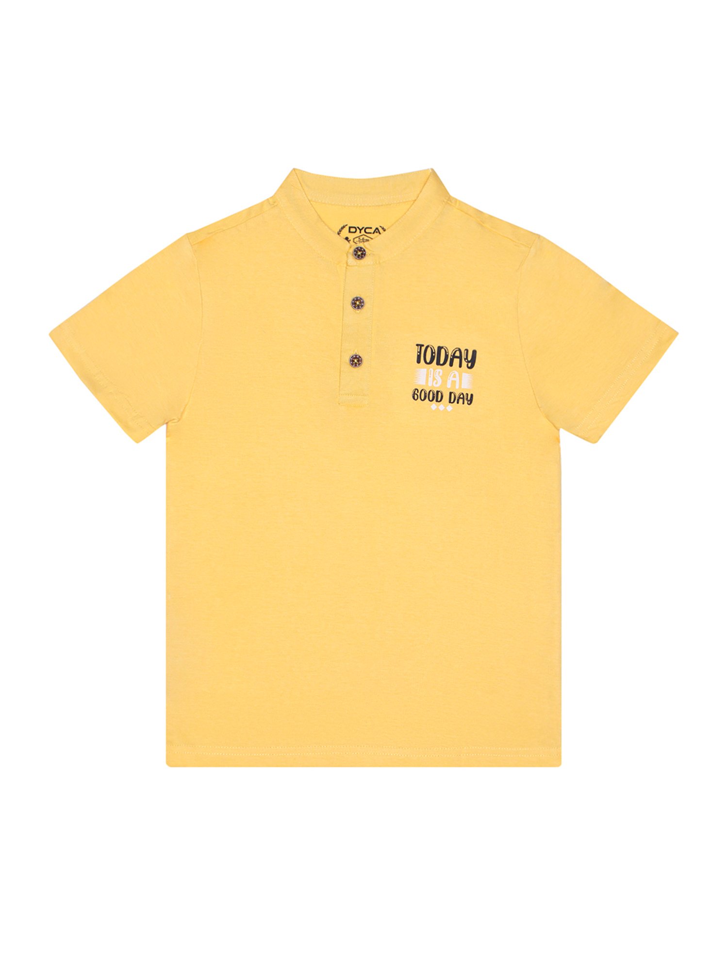 Dyca Boys Yellow Solid T-Shirt