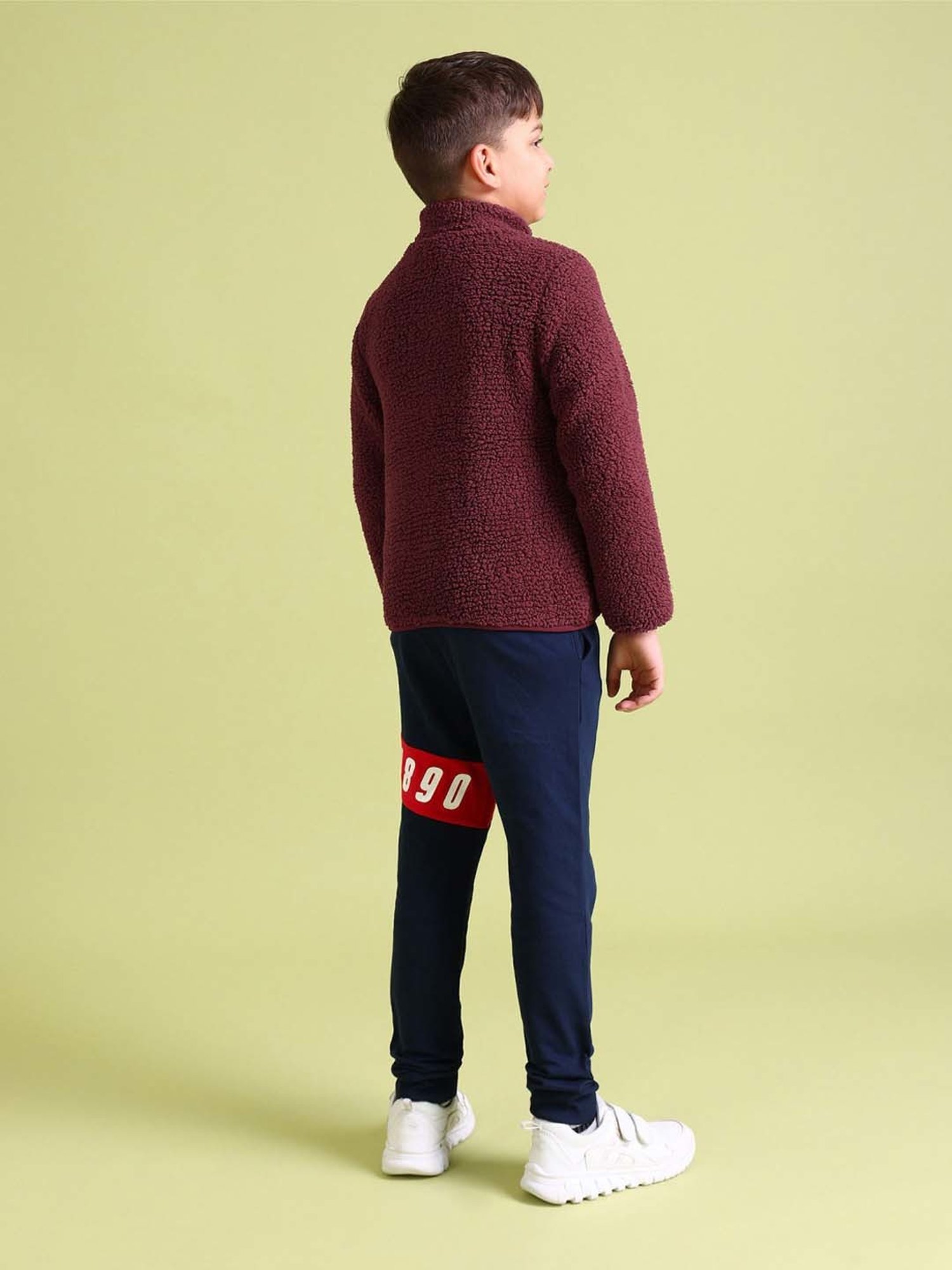 Allen Solly Junior Navy & Green Color Block Full Sleeves Jacket