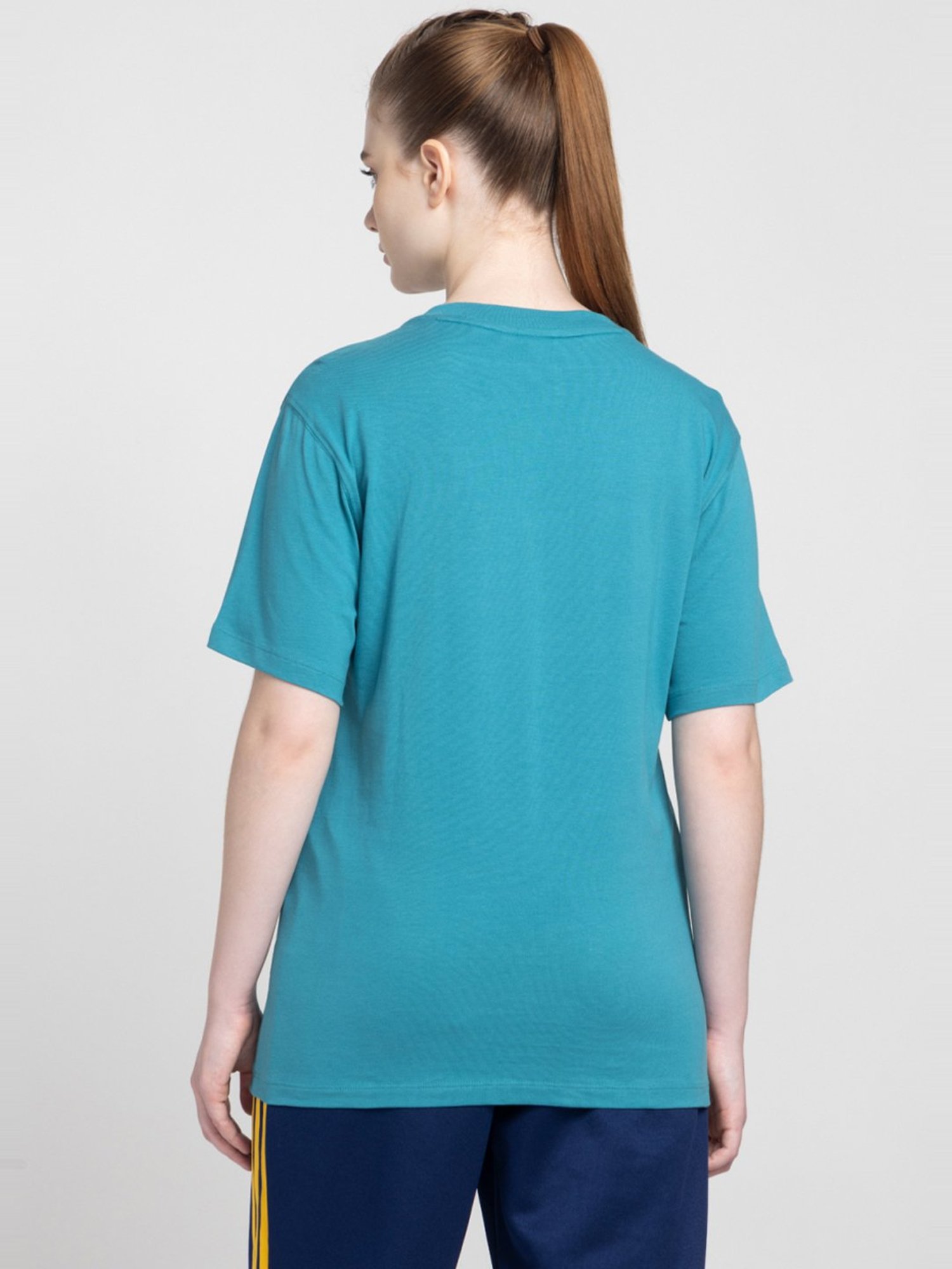 Adidas Originals Blue Cotton Printed T-Shirt