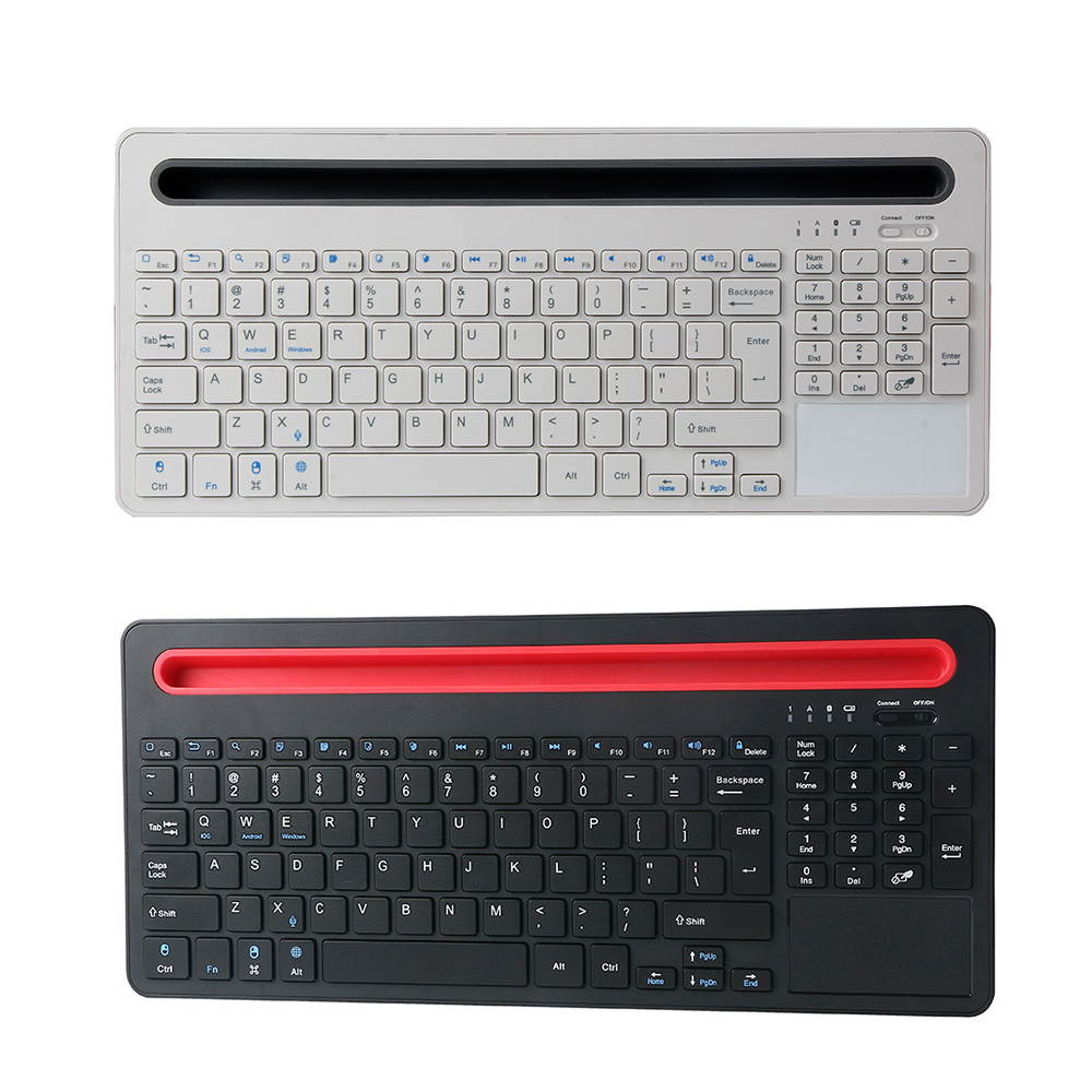 Bluetooth 3.0 Technology Mini Ultra-slim Wireless Keyboard with Multi-touch Touchpad For Phone Tablet Laptop Smart TV White