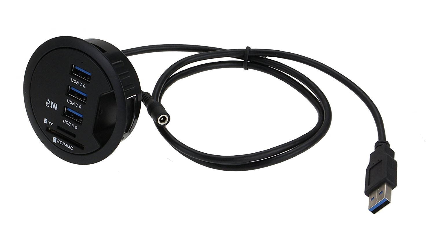 SEDNA - 2.5" Grommet Hole - In Desk - USB 3.1 Gen I 3 Port Hub/ BC 1.2 USB Charger with SD Card Reader