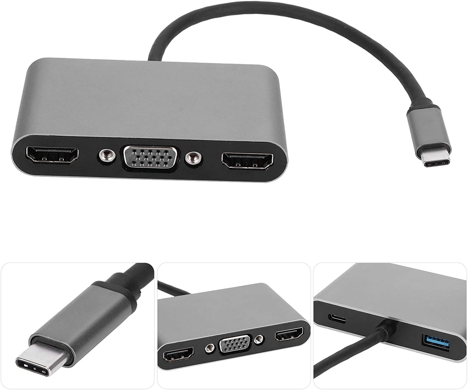 USB-C Multimedia 4K HDMI USB Charging Adapter for MacBook with Pass Thru Charging, Space Gray (K181-1041-SG4I)