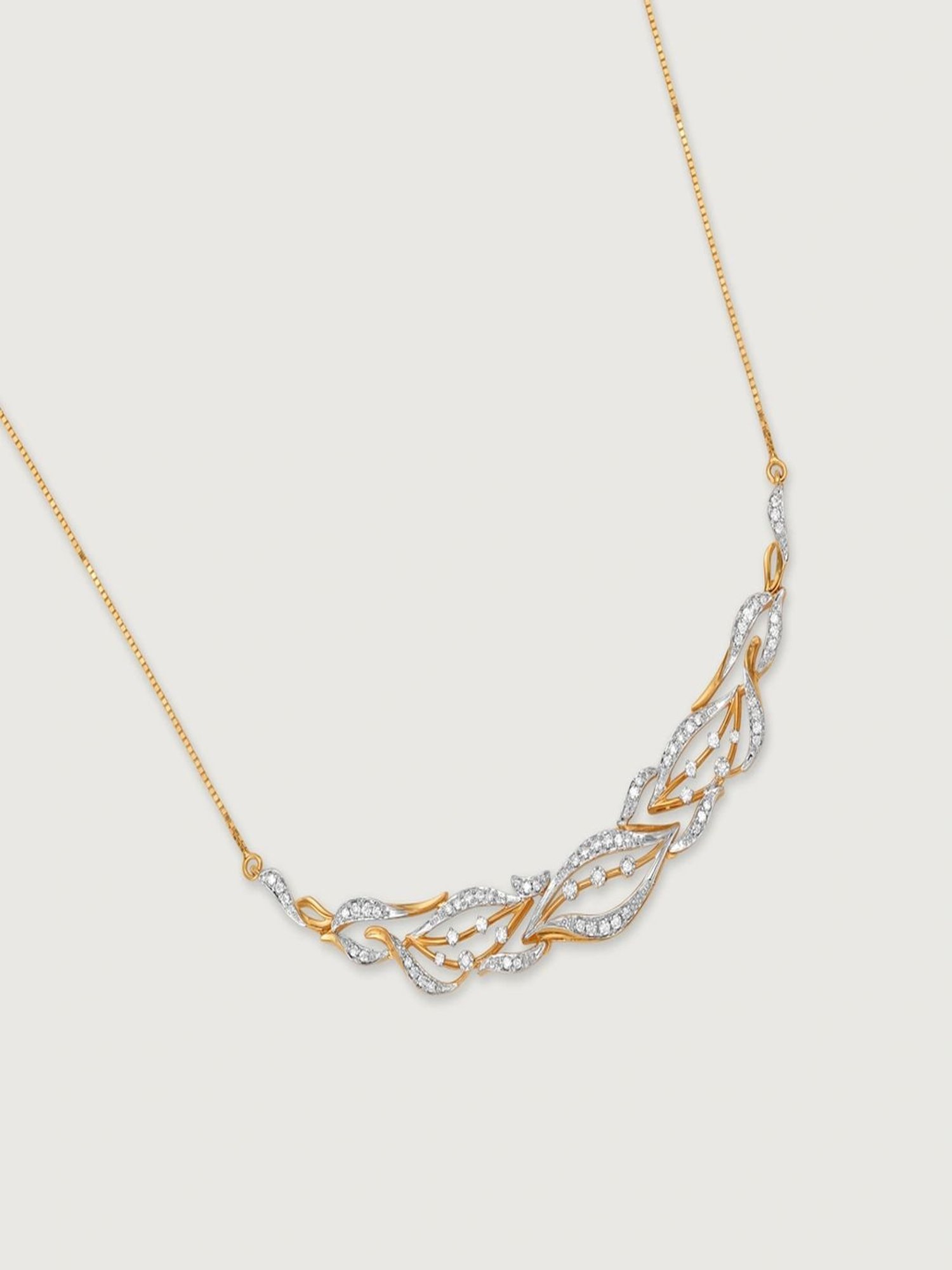 Mia by Tanishq 14 Karat Yellow Gold Two to Tango Diamond Necklace