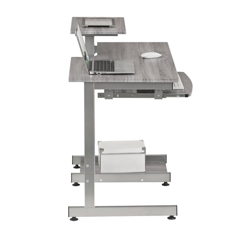 Complete Computer Workstation Desk Gray - Techni Mobili