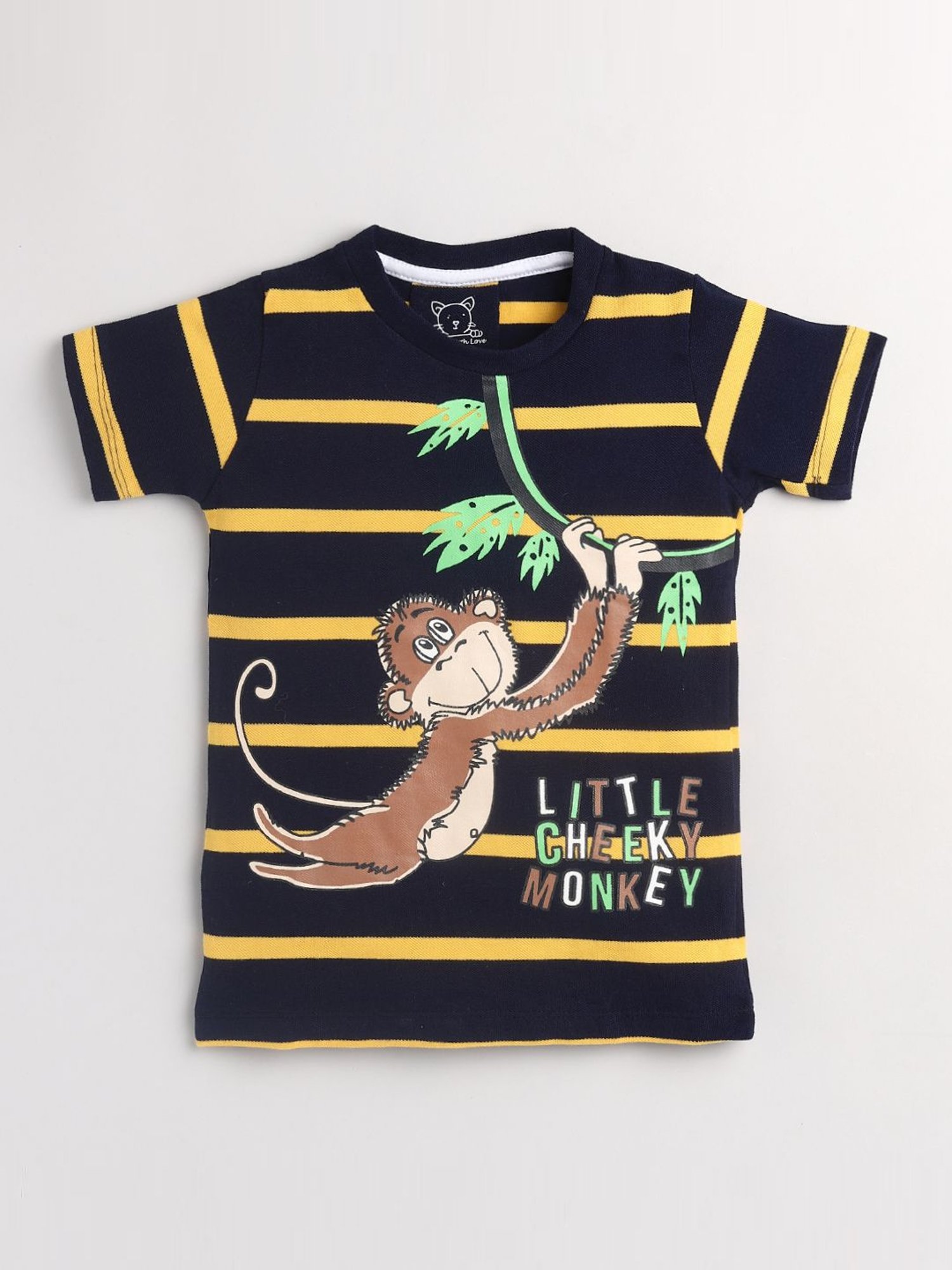 Lazy Shark Kids Brown Printed T-Shirt & Shorts