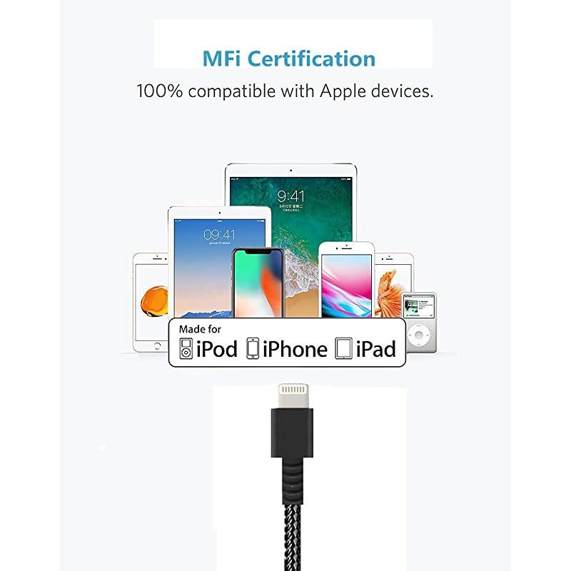 iPhone Charger Cable 5Pack 3ft6ft10ft  Durable Data Lightning Cord Nylon Braided iPhone Charging Cables Fast USB iPhone Chargers Compatible iPhone XSMaxXRX88P77P66P6SiPadBlack