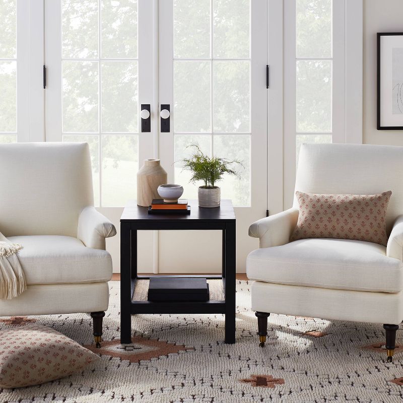 Canyon Lake Woven Shelf End Table Black - Threshold™ designed with Studio McGee