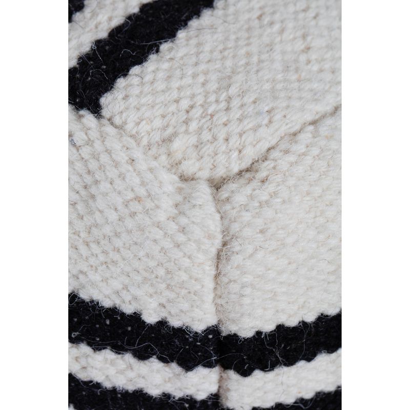 Noir Noor Pouf Black/White Geometric - Anji Mountain