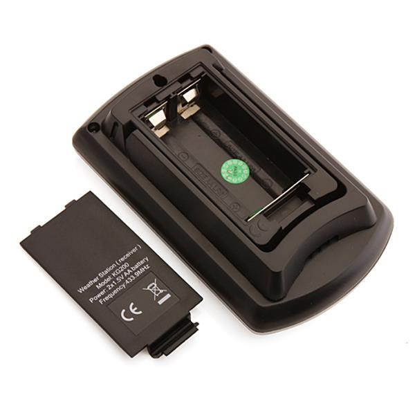 KG200 Wireless 2.7 Inch LCD Indoor and Outdoor Thermometer with Clock Silver