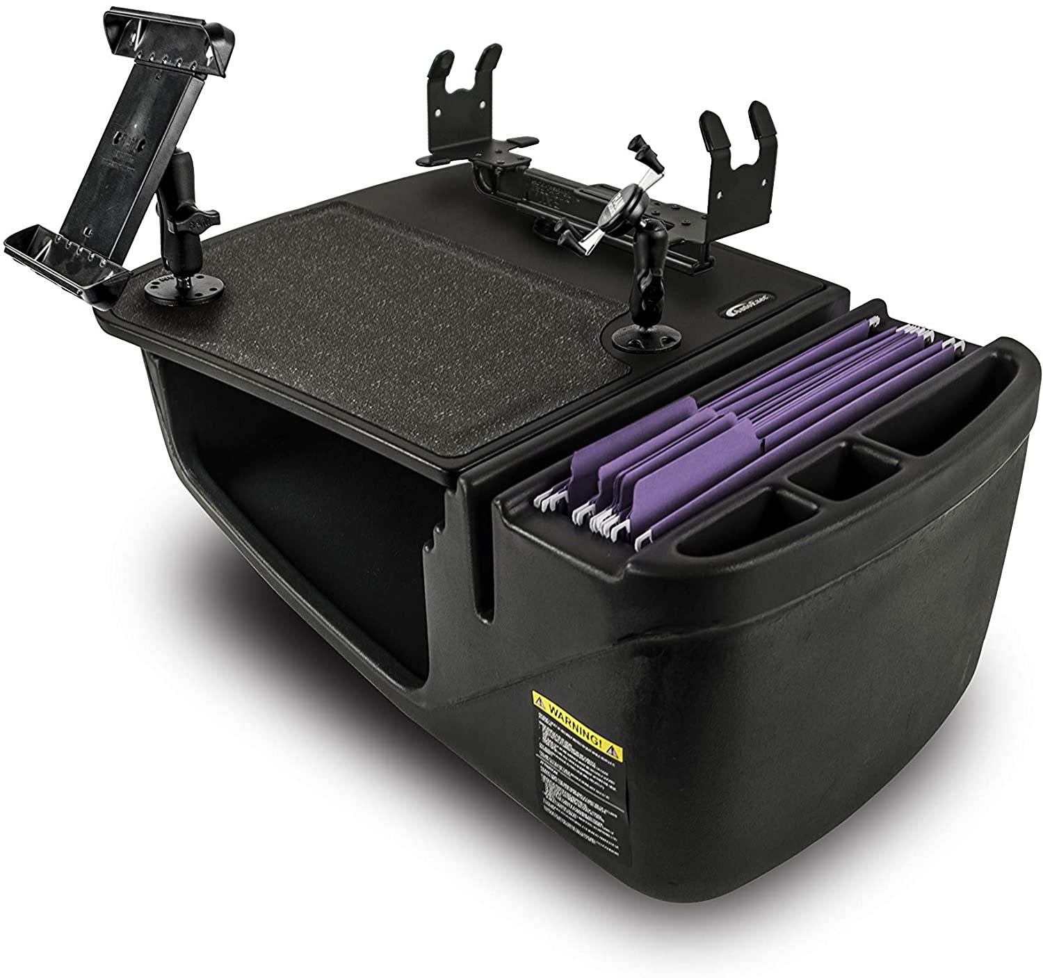 AutoExec AUE09400 Efficiency GripMaster Car Desk Black Finish with Built-in 200 Watt Power Inverter, Phone Mount, Printer Stand and Tablet Mount 
AESGrip-02-09-BLK