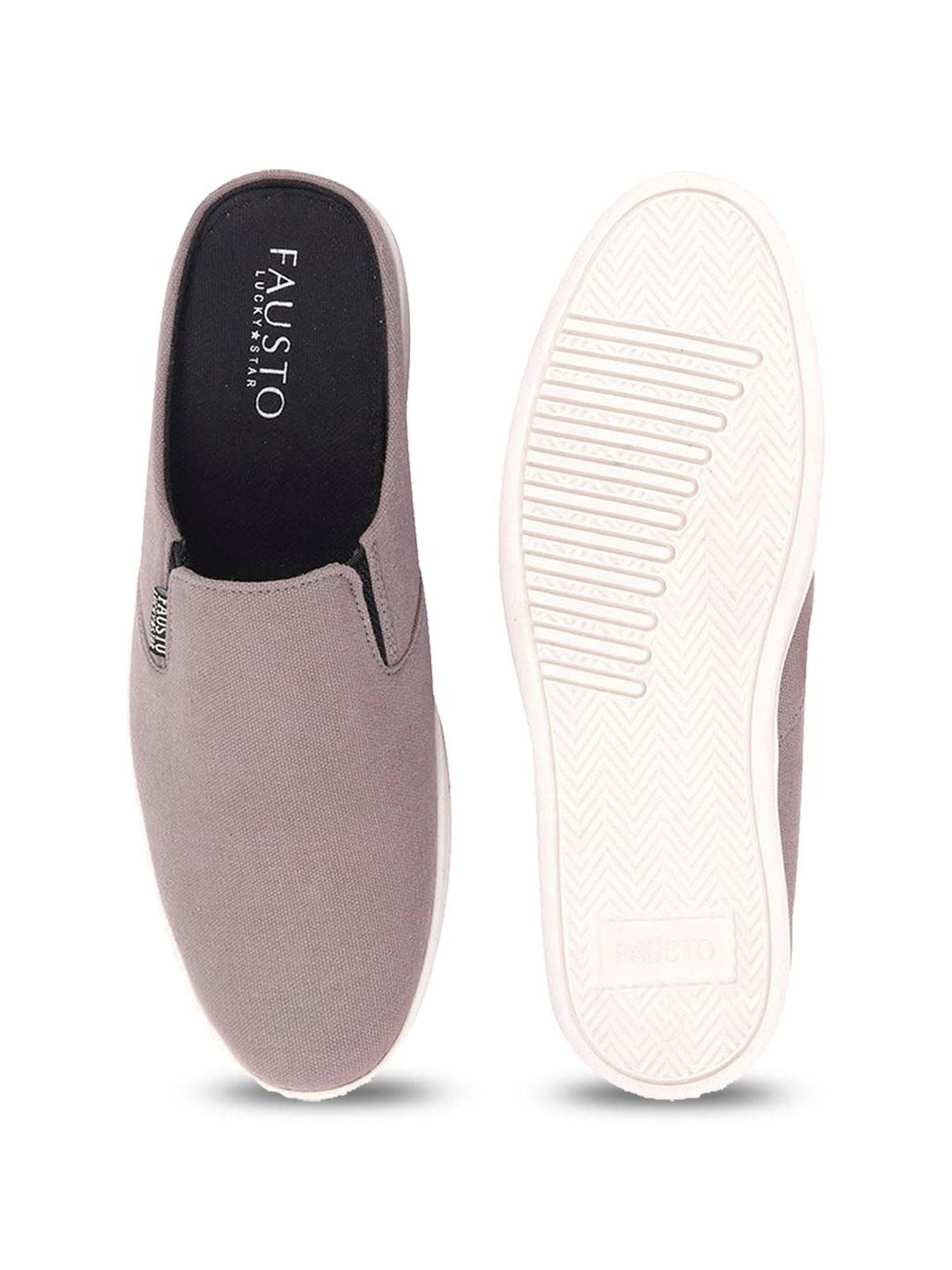 Fausto Men's Grey Mule Shoes