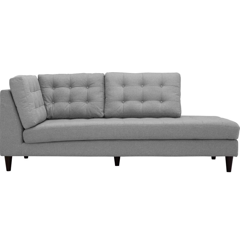 Empress Upholstered Fabric Bumper Sofa Light Gray - Modway