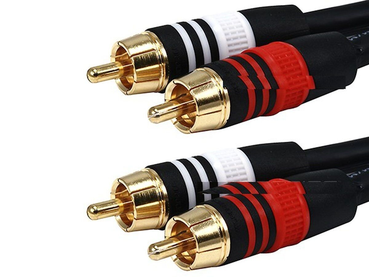 50ft Premium 2 RCA Plug/2 RCA Plug M/M 22AWG Cable - Black