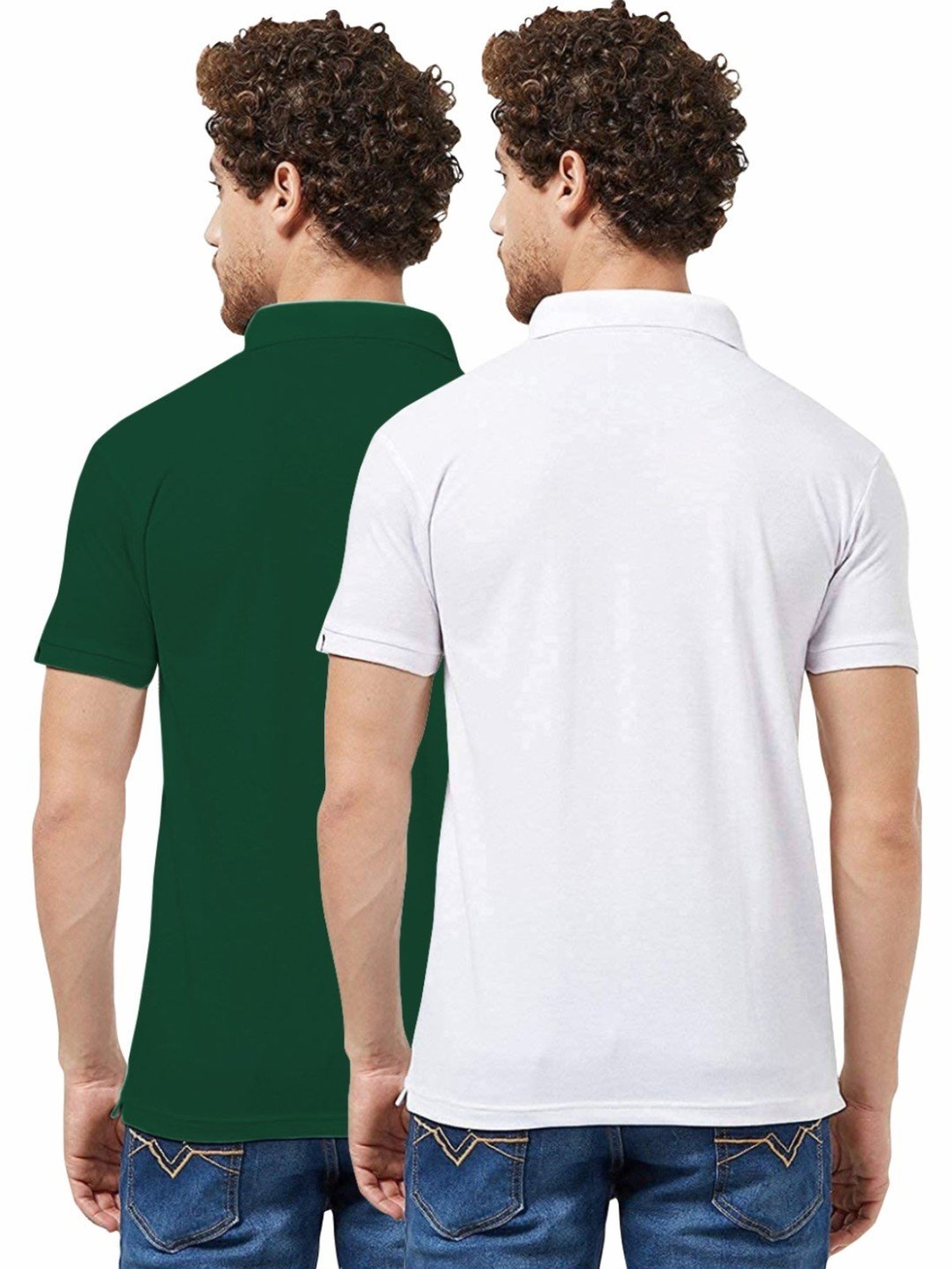 Tab91 Olive & White Regular Fit Printed Polo T-Shirts