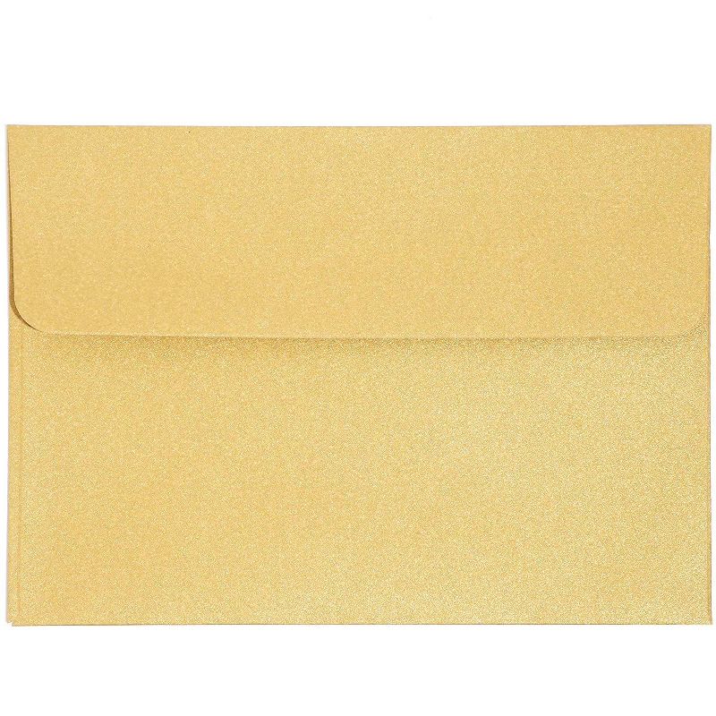 Paper Junkie 50-Pack A1 Metallic Gold Envelopes Self Seal Square Flap 3.5 x 5 for Invitation Greeting Cards