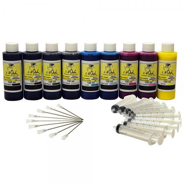 InkOwl - 9x120ml Bulk Pigment Ink Refill Kit for EPSON SureColor P600 - Made in the USA