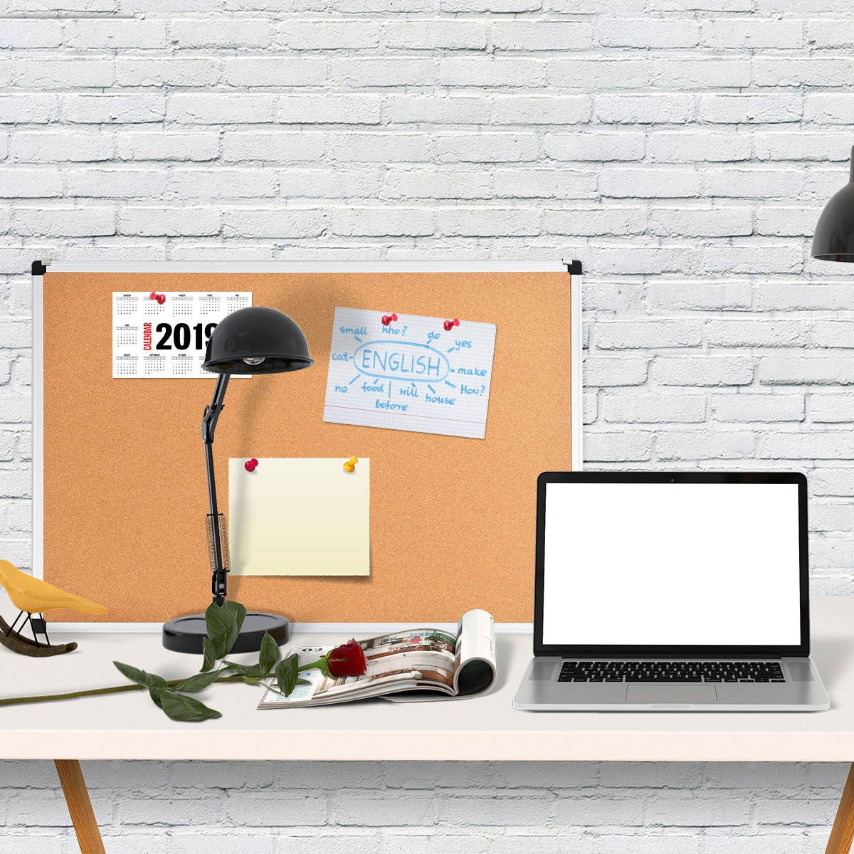 Costway 2 Pack Cork Bulletin Board 24'' x 36'' Wall Mounted Notice Board w/Aluminium Frame