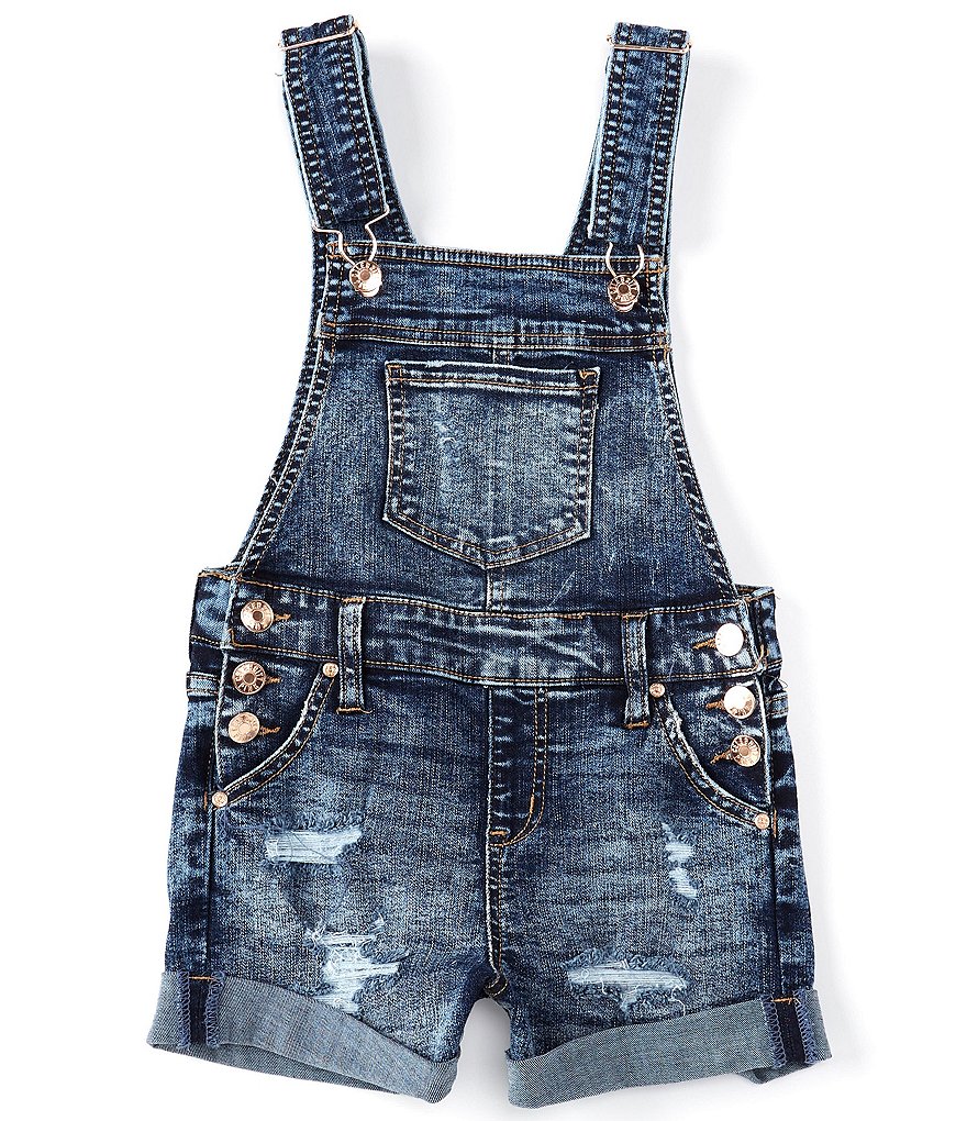 Celebrity Pink Big Girls 7-16 Distressed Denim Shortall