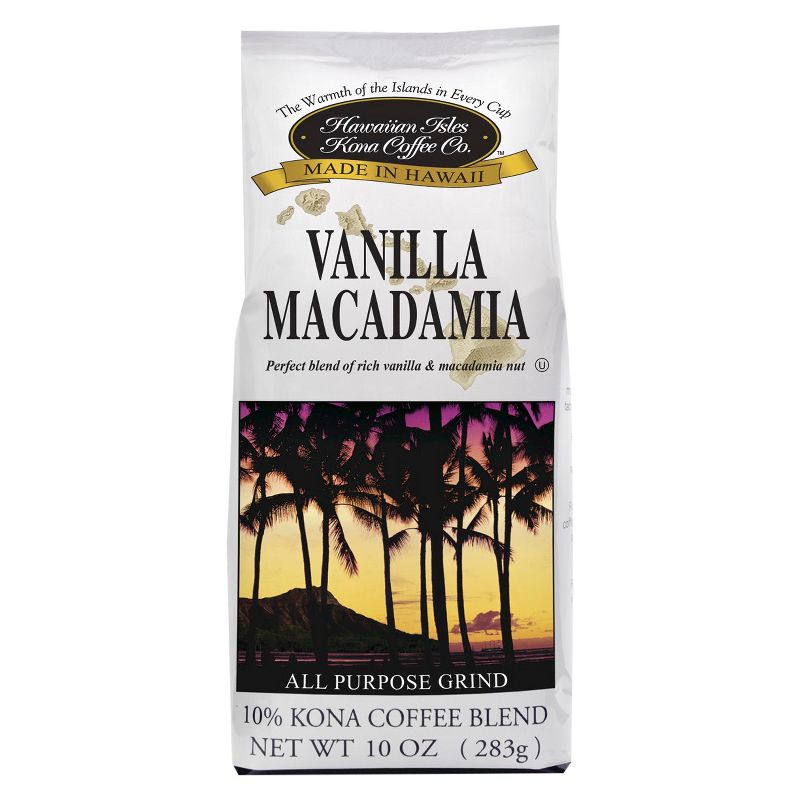 Hawaiian Isles Vanilla Macadamia Blend Medium Roast Ground Coffee - 10oz