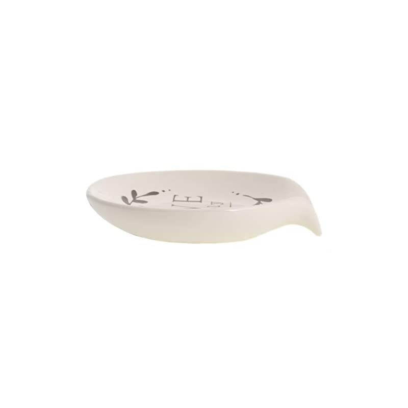 Live Simply Floral 4.5 x 4 Glossy White Ceramic Stoneware Kitchen Spoon Rest