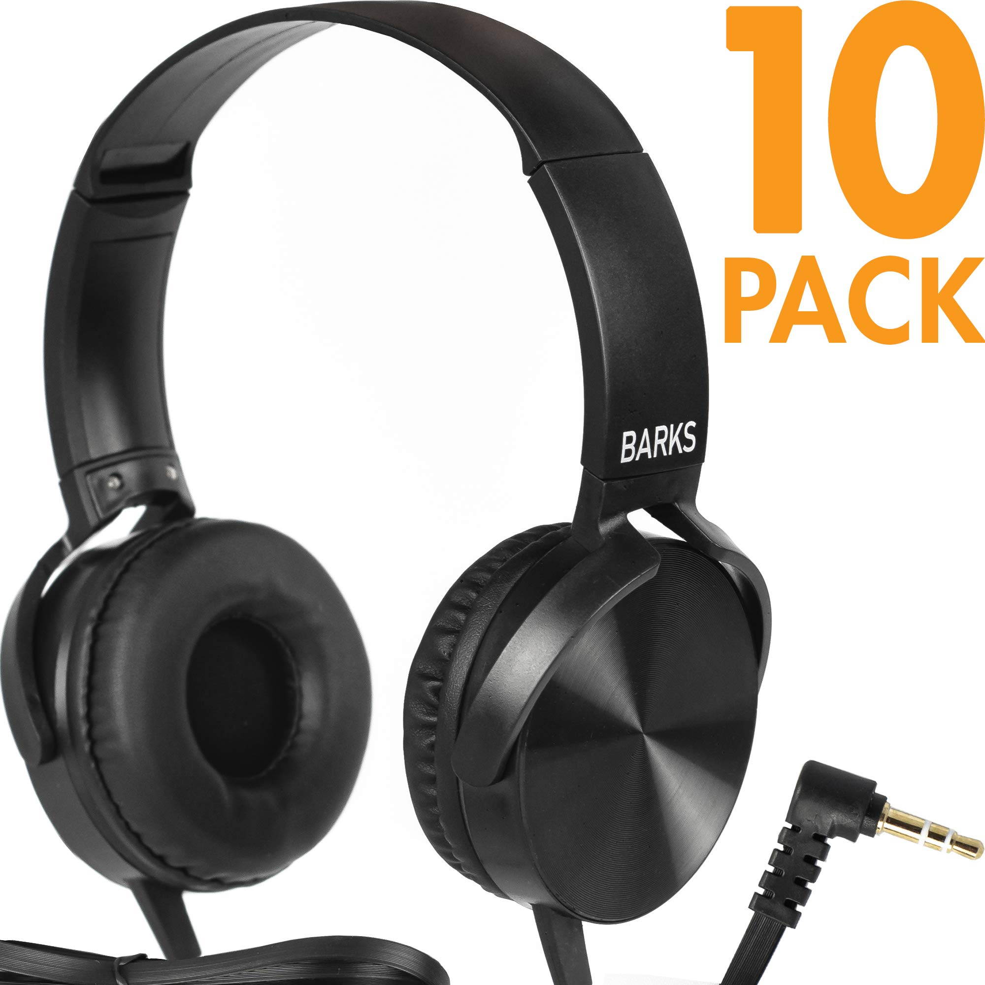 Bulk Classroom Headphones - 10 Pack - Over Ear Student Head Phones: Perfect for Kids in Classrooms, Schools, Libraries, Class Set (Great Value, Durable, Noise Reducing, Comfortable Fit, Easy to Clean)