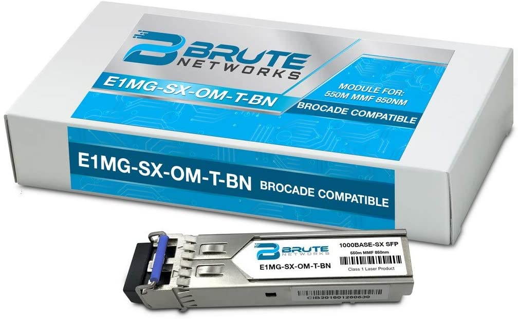 Brute Networks E1MG-SX-OM-T-BN - 1000BASE-SX 550m MMF 850nm SFP Transceiver (Compatible with OEM PN# E1MG-SX-OM-T)