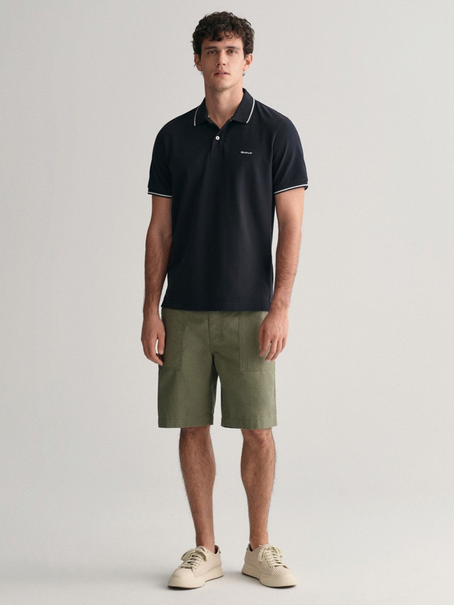 Gant Black Cotton Regular Fit Polo T-Shirt
