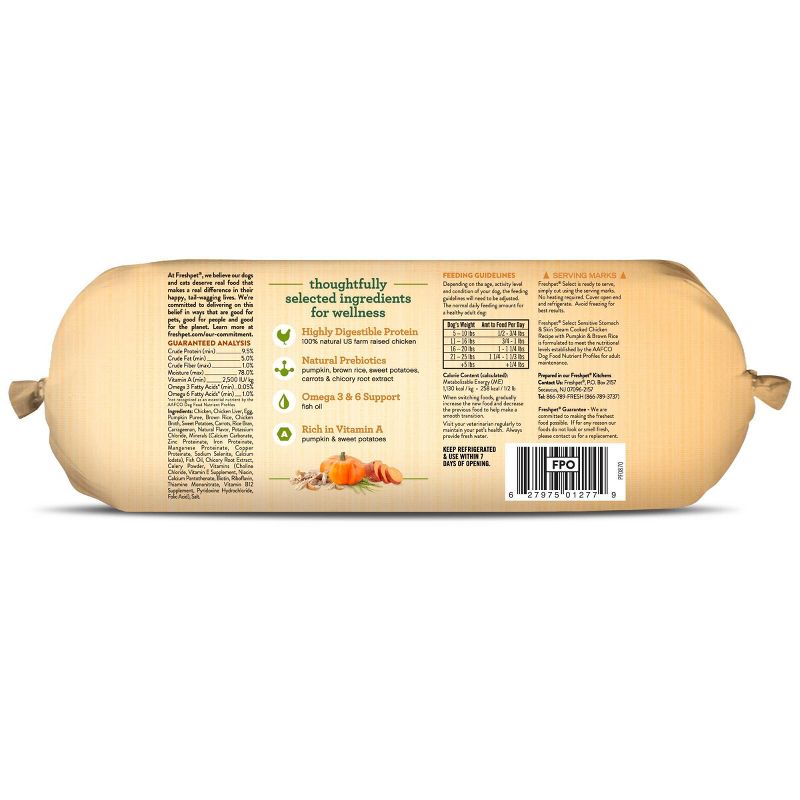 Freshpet Select Roll Sensitive Stomach & Skin Chicken Recipe Refrigerated Wet Dog Food - 1.5lbs