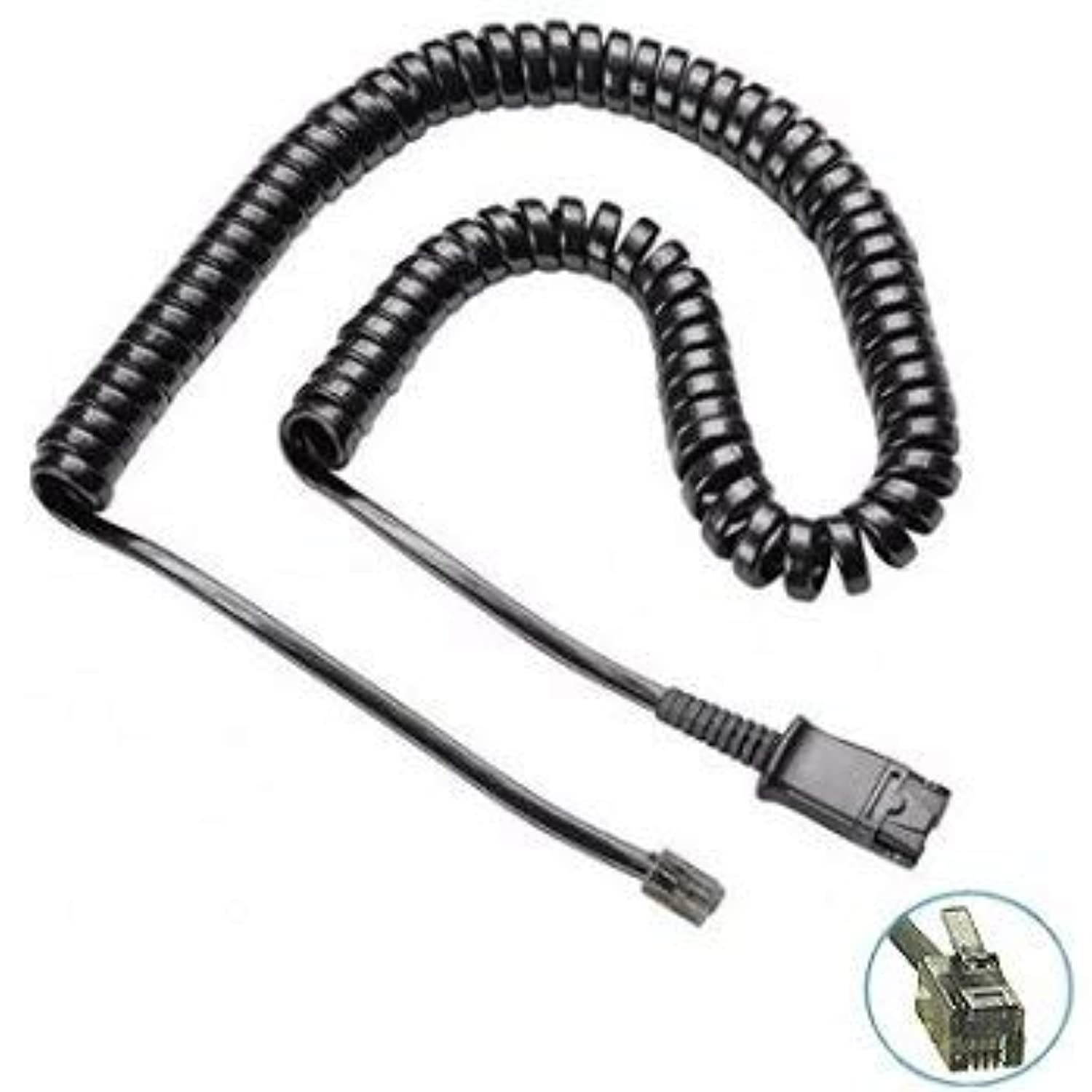 U10P Adapter Cable Compatible with Any Plantronics or TruVoice (QD) Headset and Works with Mitel, Nortel, Avaya Digital, Polycom VVX, Shoretel, Aastra, Digium + More