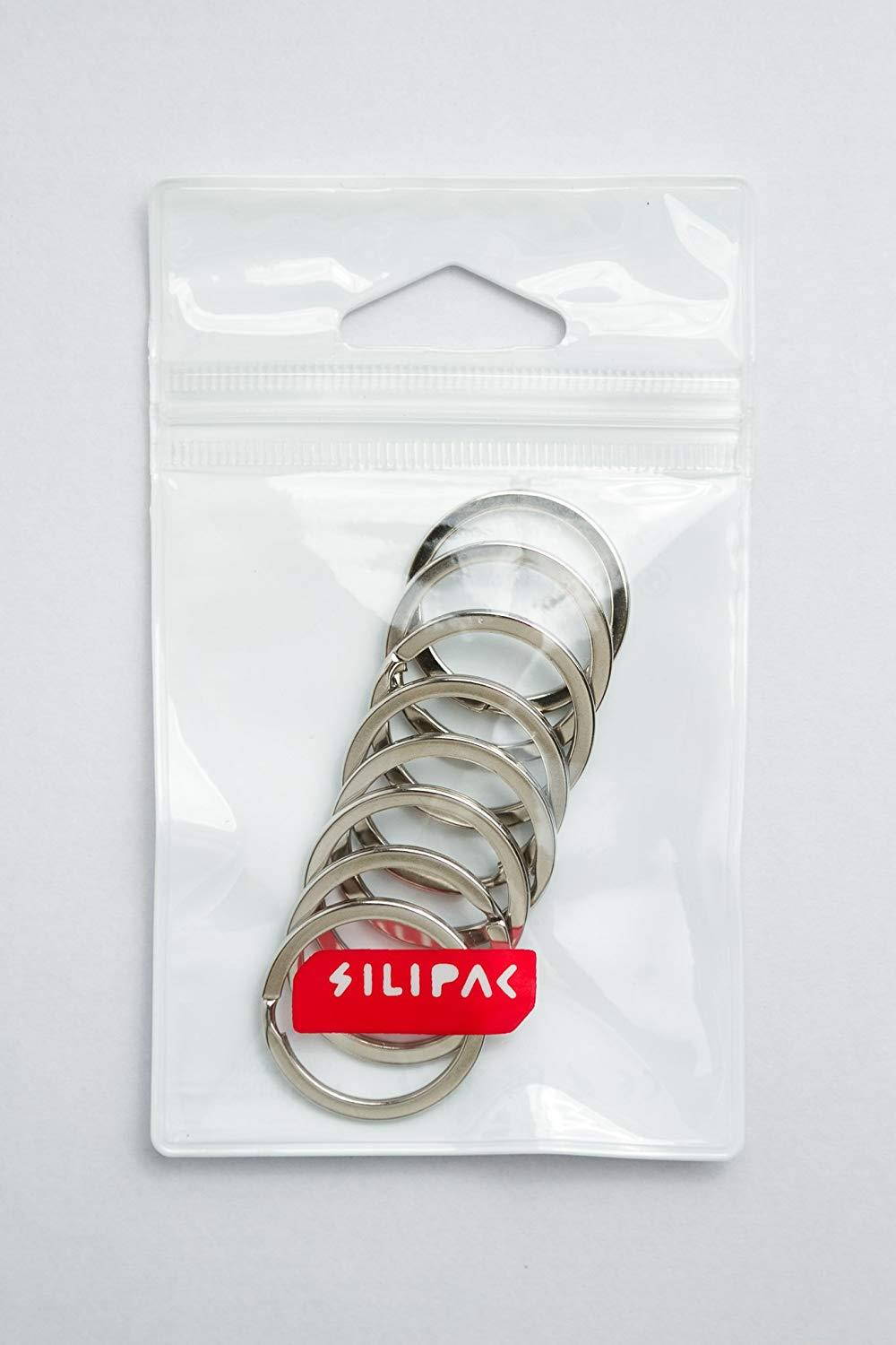 Silipac Metal Key Rings Heavy Duty Keyrings Bulk Stainless Steel Belt Loop Tags Split Car Stationery Chains Tag Loops Round Office Supplies Home Keychains Large Flat Ring Chain Organizer Holder