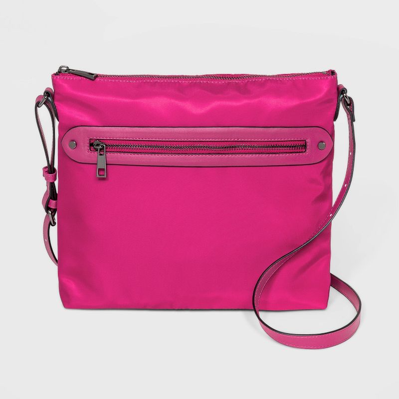 Zip Closure Messenger Crossbody Bag - A New Day™ Pink