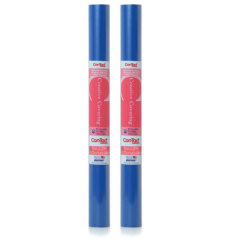 Con-Tact 2 Rolls 18"x20' Creative Covering Adhesive - Royal Blue