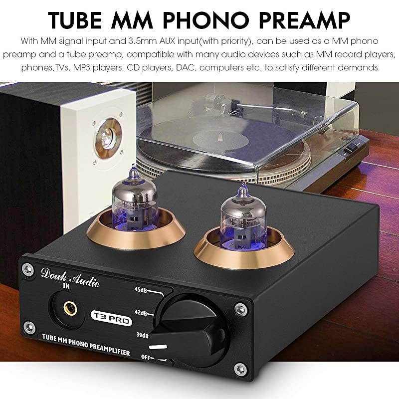 T3 PRO MM Phono Stage Preamp Mini Stereo Vacuum Tube Preamplifier