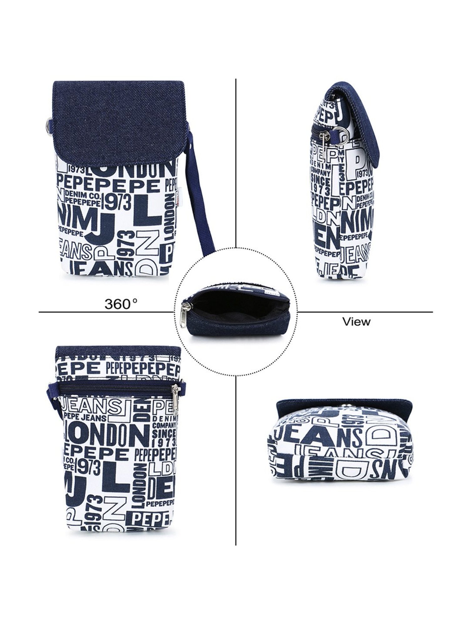 Spice Art Navy Printed Mini Cross Body Bag
