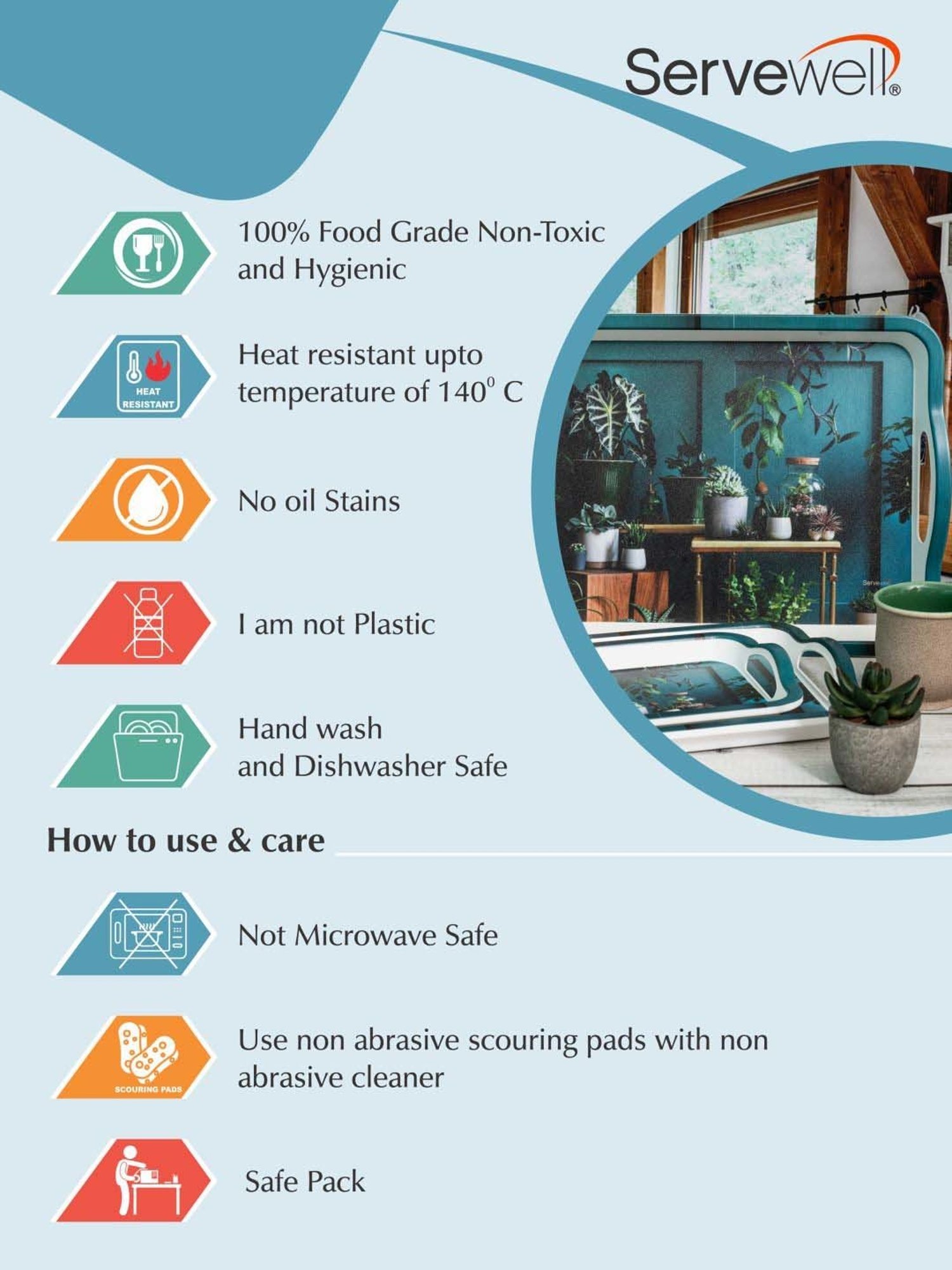 Servewell Teardrop Melamine 3 Persian Trays