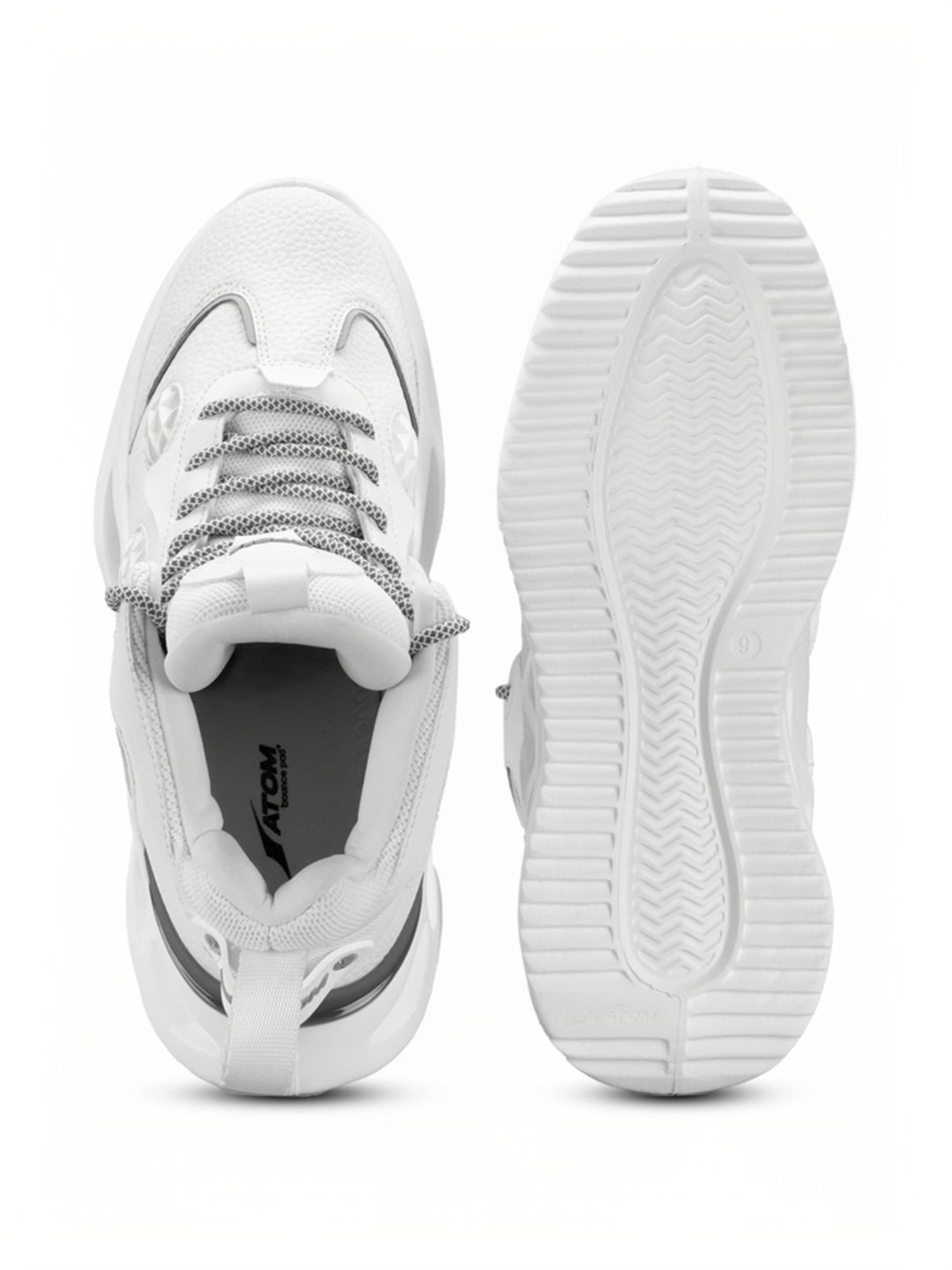 Atom Men's NightWalker White Running Shoes