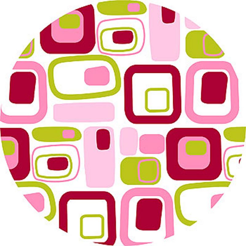 Retro Pink Circle Self-Stick 5pc Wall Accent Stickers - Wall Pops..