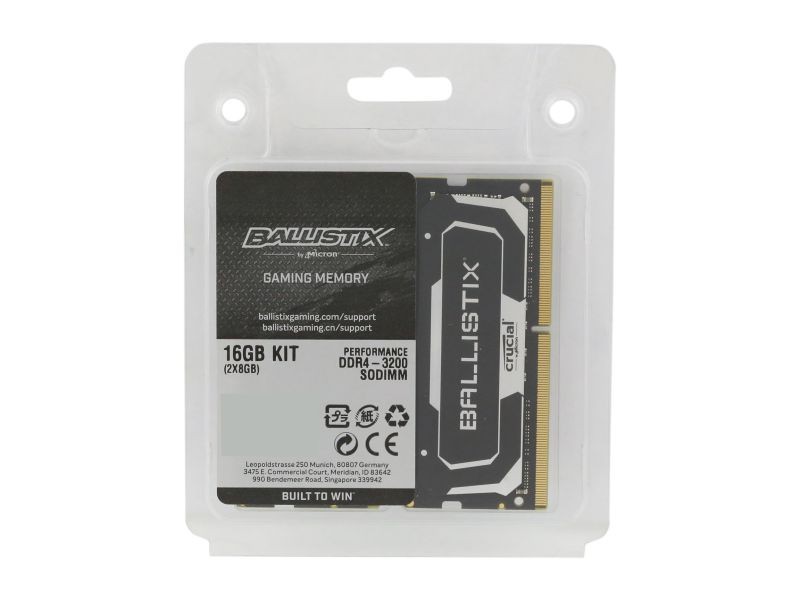 Crucial Ballistix 3200 MHz DDR4 DRAM Laptop Gaming Memory Kit 32GB (16GBx2) CL16 BL2K16G32C16S4B