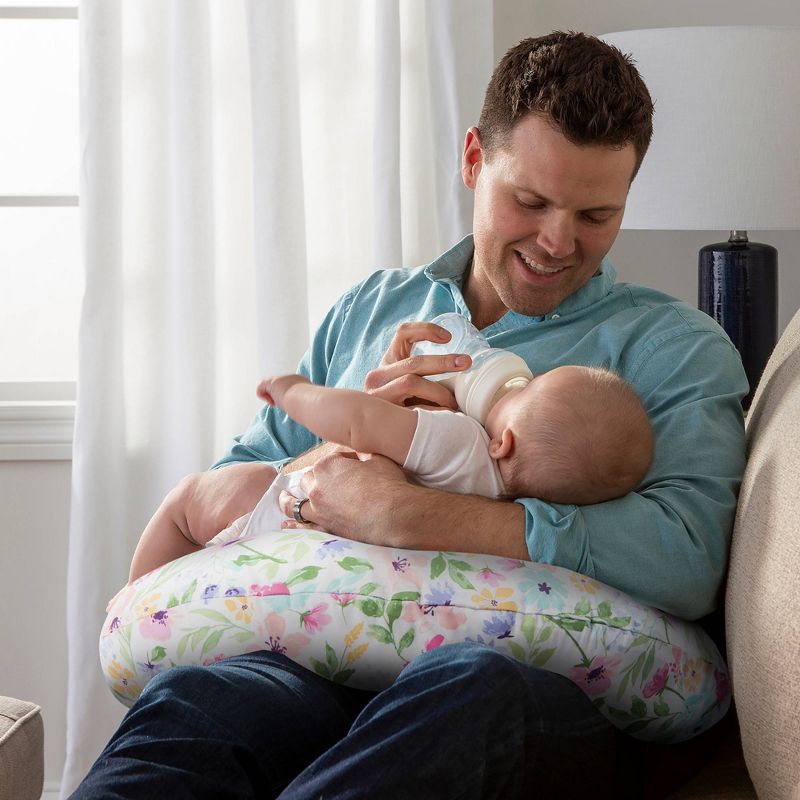 Boppy Original Feeding and Infant Support Pillow - Colorful Watercolor Flowers