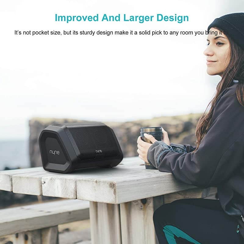 Punch Portable Wireless Bluetooth Speakers 4.2 Waterproof IP67, 20 Hours Play-time, 100 ft Range,Stereo Pairing, Durable and Loud Speakers Compatible iPhone/Samsung, Outdoor/Beach/Travel,Black