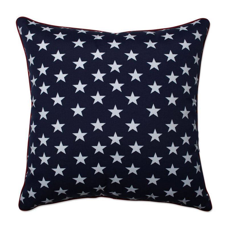 25" Outdoor/Indoor Floor Pillow Macey Americana Blue - Pillow Perfect