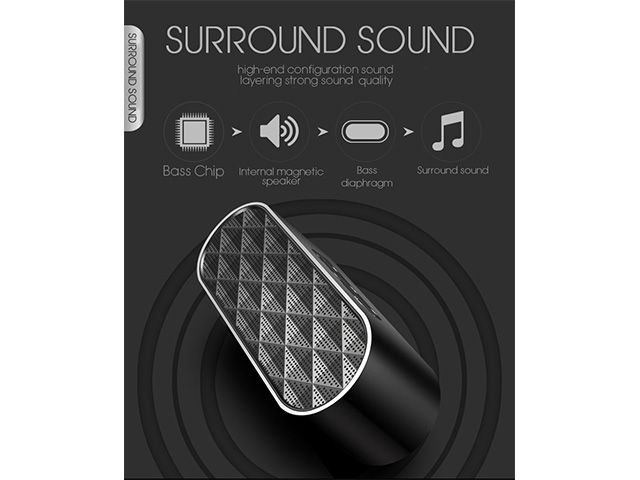 Autofeel Subwoofer Bluetooth Speaker Hifi Dual Bass Loudspeakers Wireless Stereo Metal Column FM Radio Soundbar Mini Portable Speakers Support TF Handsfree Mic For iPhone Samsung Phone Computer
