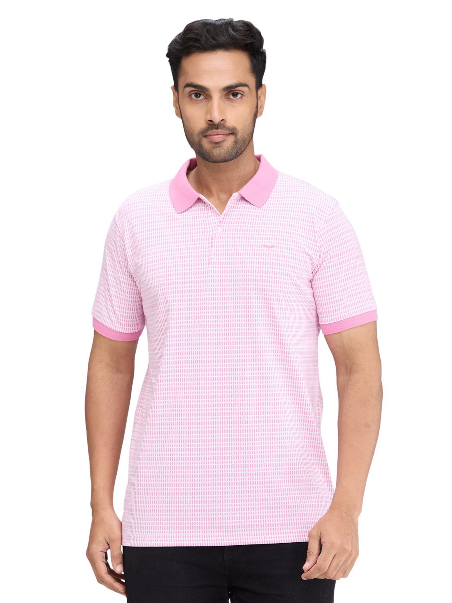 Park Avenue Violet Slim Fit Printed Polo T-Shirt