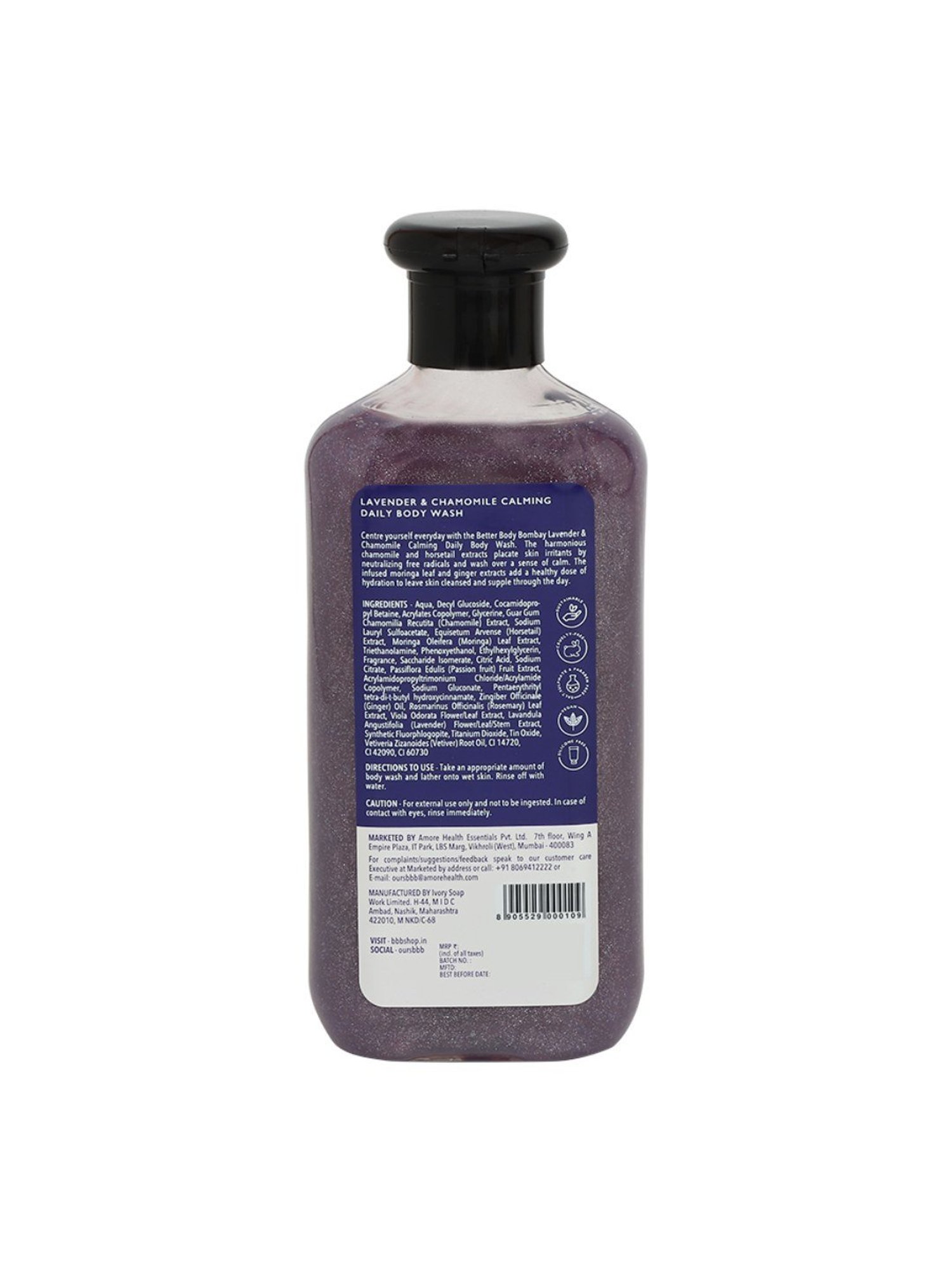 bbb Better Body Bombay Lavender & Chamomile Calming Daily Body Wash - 300 ml