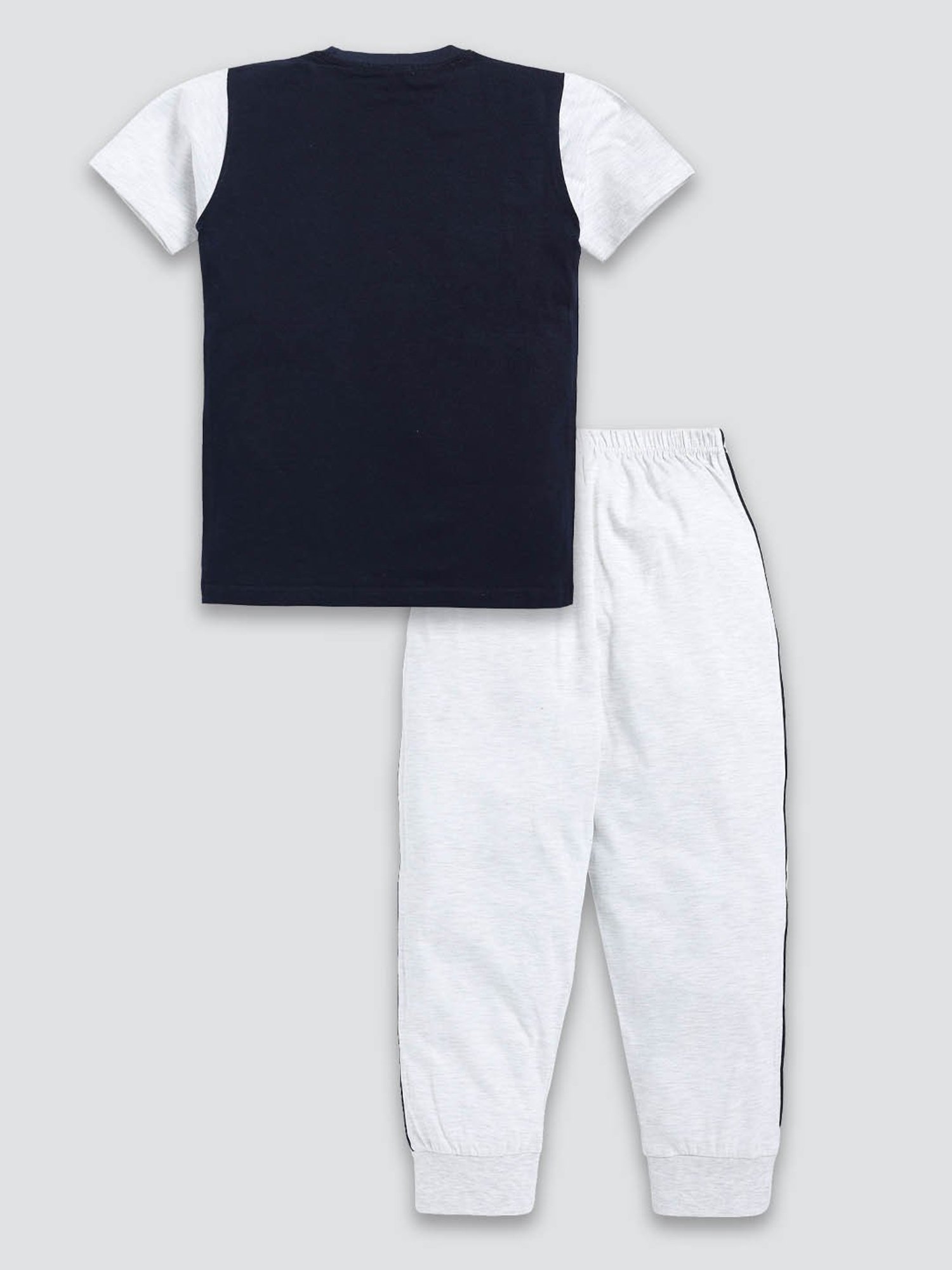 Todd N Teen Kids Navy & white Printed T-Shirt with Joggers